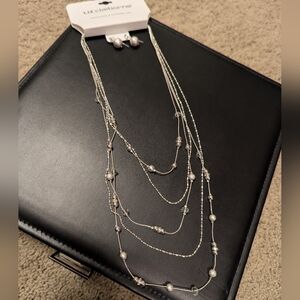Liz Claiborne Elegant Silver Multi-Strand Necklace